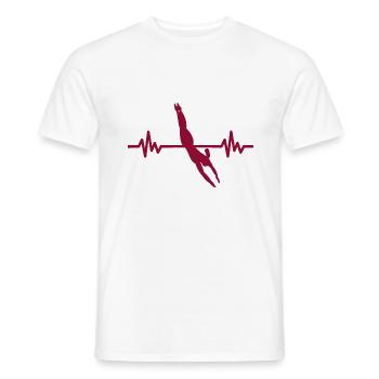 Heartbeat Swimmer - Diver Water Sports Athlete - Men's T-Shirt - white - Front - AI Model Male 178 dark (178cm)