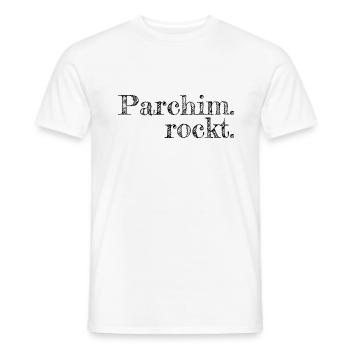 Parchim rockt - Textdesign mit Stadtnamen - Männer T-Shirt - Weiß - Vorne - AI Model Male 178 dark (178cm)