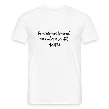me up morale is said mojito - Men's T-Shirt - white - Front - AI Model Male 178 dark (178cm)