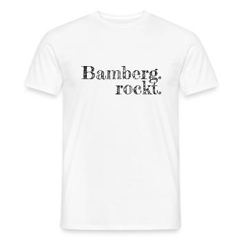 Bamberg rockt - Textdesign mit Stadtnamen - Männer T-Shirt - Weiß - Vorne - AI Model Male 178 dark (178cm)