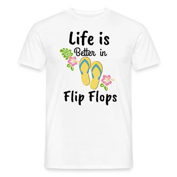 Das Leben ist besser in Flip-Flops - Männer T-Shirt - Weiß - Vorne - AI Model Male 178 dark (178cm)