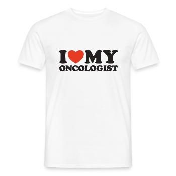 I love my Oncologist Heart Shirt - Men's T-Shirt - white - Front - AI Model Male 178 dark (178cm)
