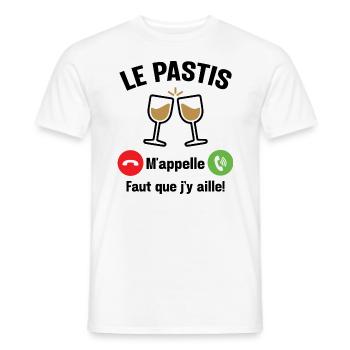 Le pastis m'appelle - Cadeau humour apéro alcool - T-shirt homme - blanc - Devant - AI Model Male 178 dark (178cm)