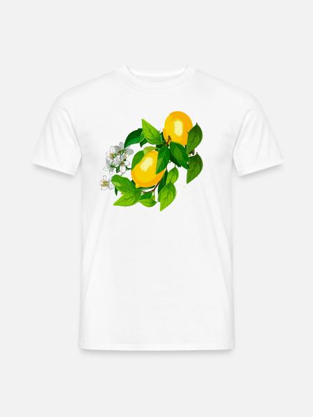 zitrone,amalfi,blüte,illustration, malerei - Männer T-Shirt - Weiß