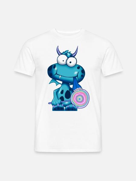 Lolli Olli Monsta sig blue - Männer T-Shirt - Weiß