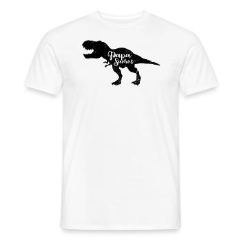 papasaurus - vatertag - Tyrannosaurus Rex - Dino - Männer T-Shirt - Weiß - Vorne - AI Model Male 178 dark (178cm)