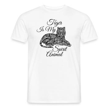 Tiger Is My Spirit Animal - Men's T-Shirt - white - Front - AI Model Male 178 dark (178cm)