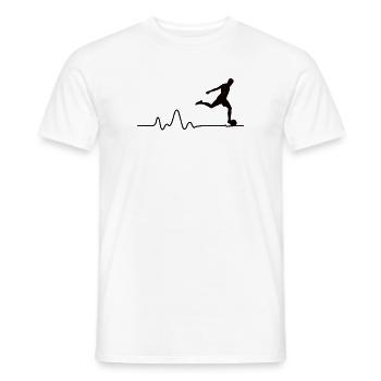 Football - Footballer Heartbeat Logo - Men's T-Shirt - white - Front - AI Model Male 178 dark (178cm)