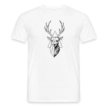 Cerf de la Forêt-Noire Tête de cerf - T-shirt homme - blanc - Devant - AI Model Male 178 dark (178cm)