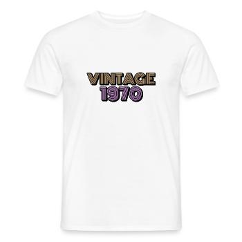 Vintage birthday 1970 1970 Vintage Vintage - Men's T-Shirt - white - Front - AI Model Male 178 dark (178cm)