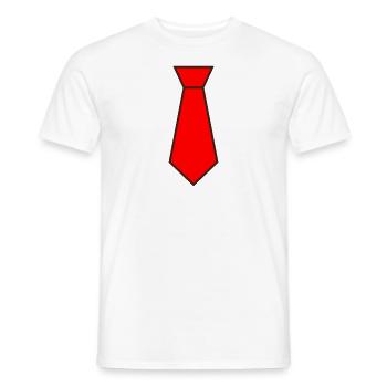Red tie - Men's T-Shirt - white - Front - AI Model Male 178 dark (178cm)