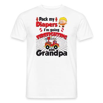 Pack My Diapers I'm Going To Firefighting Grandpa - Men's T-Shirt - white - Front - AI Model Male 178 dark (178cm)