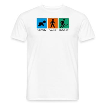 Crawl Walk Hockey Baby Bodysuit Baby Onesie - Men's T-Shirt - white - Front - AI Model Male 178 dark (178cm)