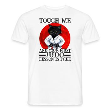Touch Me And Your First Judo Lesson Is Free - Men's T-Shirt - white - Front - AI Model Male 178 dark (178cm)