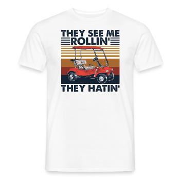 They See Me Rollin' They Hatin' Golf Cart Vintage - T-shirt homme - blanc - Devant - AI Model Male 178 dark (178cm)