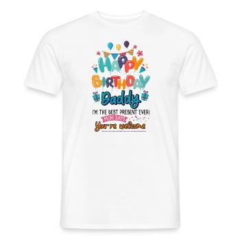Happy Birthday Daddy Baby Bodysuit - Men's T-Shirt - white - Front - AI Model Male 178 dark (178cm)