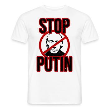 Stopp Putin - Männer T-Shirt - Weiß - Vorne - AI Model Male 178 dark (178cm)