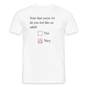 Funny 65th Birthday Birthday Celebrant Happy Bday - Männer T-Shirt - Weiß - Vorne - AI Model Male 178 dark (178cm)