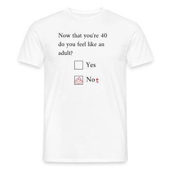 Drôle 40e anniversaire Anniversaire Célébrant Happy Bday - T-shirt homme - blanc - Devant - AI Model Male 178 dark (178cm)