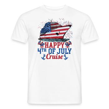Happy 4th Of July Cruising USA Flag - Men's T-Shirt - white - Front - AI Model Male 178 dark (178cm)