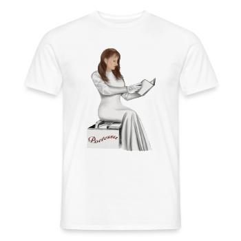 Livres de Poetessa - T-shirt homme - blanc - Devant - AI Model Male 178 dark (178cm)