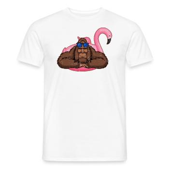 Sasquatch Pink Float Flamingo Pool Party Bigfoot - T-shirt homme - blanc - Devant - AI Model Male 178 dark (178cm)