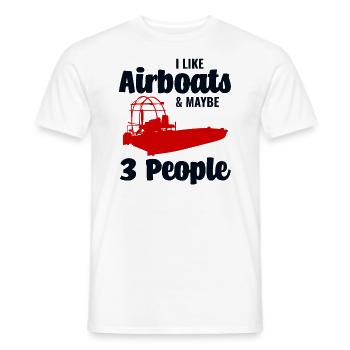 Airboat Fanboat Airboating Planeboat Bateau de marais - T-shirt homme - blanc - Devant - AI Model Male 178 dark (178cm)