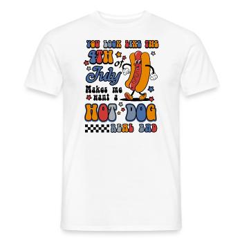 Hot Dog 4th of July American Patriotic - Men's T-Shirt - white - Front - AI Model Male 178 dark (178cm)