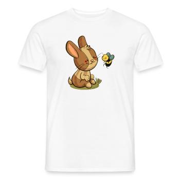 Hase und Biene - Männer T-Shirt - Weiß - Vorne - AI Model Male 178 dark (178cm)