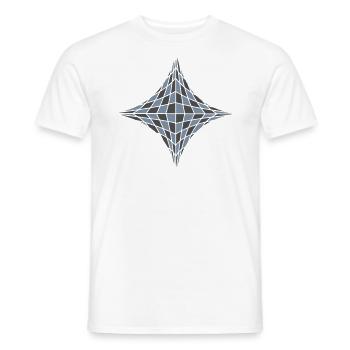 Carré dans l’illusion d’optique - T-shirt homme - blanc - Devant - AI Model Male 178 dark (178cm)