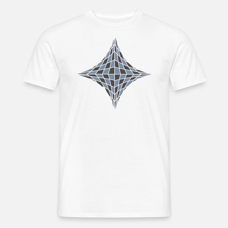 Viereck in optischer Illusion - Männer T-Shirt - Weiß