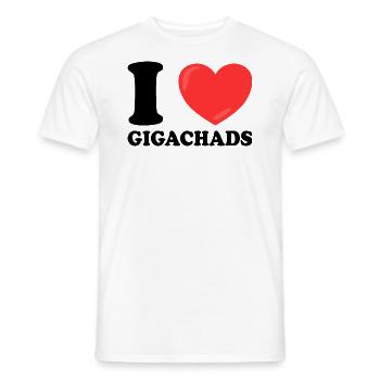 I love Les Gigachads Meme Funny - Men's T-Shirt - white - Front - AI Model Male 178 dark (178cm)