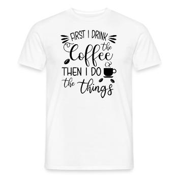 D’abord, je bois le café - T-shirt homme - blanc - Devant - AI Model Male 178 dark (178cm)