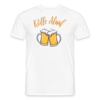 Kölle Alaaf Bier Feiern Karneval Fasching - Männer T-Shirt - Weiß - Vorne - AI Model Male 178 dark (178cm)