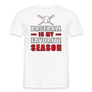 Le baseball est ma saison préférée - T-shirt homme - blanc - Devant - AI Model Male 178 dark (178cm)