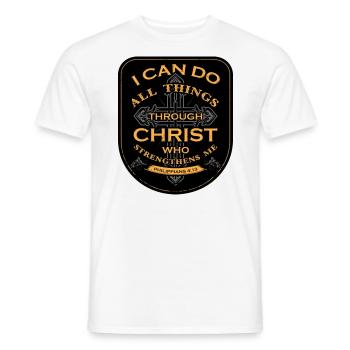 Je peux tout faire par Christ qui fortifie - T-shirt homme - blanc - Devant - AI Model Male 178 dark (178cm)