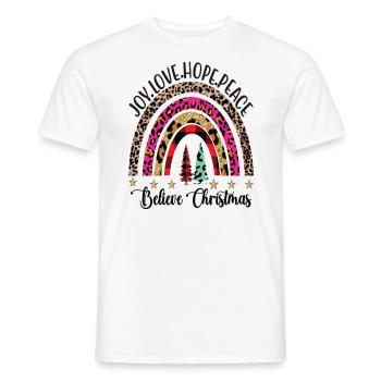 Joie Amour Espoir Paix Croire Noël - T-shirt homme - blanc - Devant - AI Model Male 178 dark (178cm)