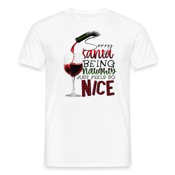 Naughty Wine Drinker - Men's T-Shirt - white - Front - AI Model Male 178 dark (178cm)