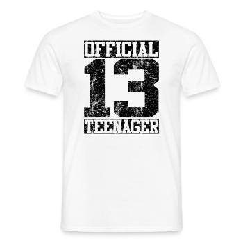 Officiellement un adolescent - Regard affligé - T-shirt homme - blanc - Devant - AI Model Male 178 dark (178cm)