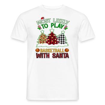 Les plus susceptibles de jouer au basketball avec Santa Buffalo - T-shirt homme - blanc - Devant - AI Model Male 178 dark (178cm)