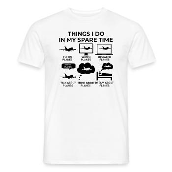 Dinge, die ich in meiner Freizeit mache - Flugzeuge - Männer T-Shirt - Weiß - Vorne - AI Model Male 178 dark (178cm)
