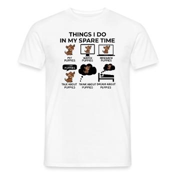 Dinge, die ich in meiner Freizeit mache - Welpen - Männer T-Shirt - Weiß - Vorne - AI Model Male 178 dark (178cm)