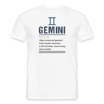 Nom Gémeaux - Comme une personne normale seulement - T-shirt homme - blanc - Devant - AI Model Male 178 dark (178cm)