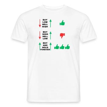 Buy and Hold - Men's T-Shirt - white - Front - AI Model Male 178 dark (178cm)