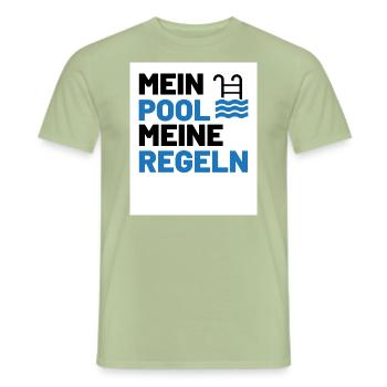 Planschbecken Swimmingpool Pool Schwimmen Geschenk - Männer T-Shirt - Sage - Vorne - AI Model Male 178 light (178cm)