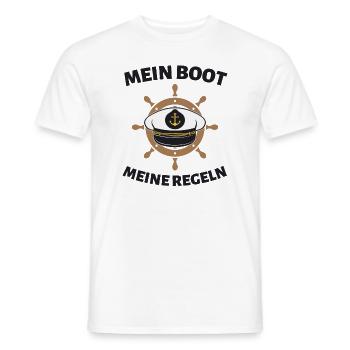Bootsfahrer Bootfahren Kapitän Kapitänsmütze - Männer T-Shirt - Weiß - Vorne - AI Model Male 178 dark (178cm)