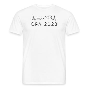 Opa 2023 Herzschlag Für Werdenden Großvater - Männer T-Shirt - Weiß - Vorne - AI Model Male 178 dark (178cm)