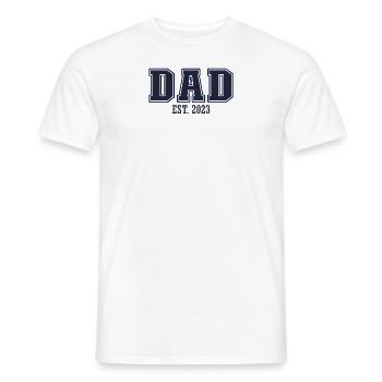 Papa Est. 2023 pour futur papa - T-shirt homme - blanc - Devant - AI Model Male 178 dark (178cm)