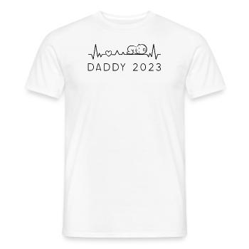 Annonce de papa 2023 Heartbeat Baby pour papa - T-shirt homme - blanc - Devant - AI Model Male 178 dark (178cm)