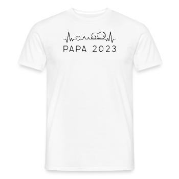 Futur Papa 2023 ECG Avec Bébé Annonce Grossesse - T-shirt homme - blanc - Devant - AI Model Male 178 dark (178cm)